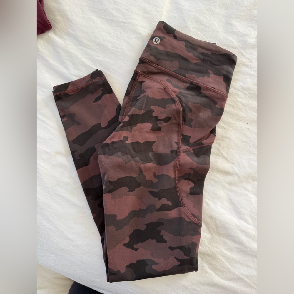 Lululemon Black & Brown Camo Align Leggings W/ Pockets